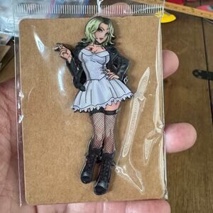 Blond Goth Girl Halloween Horror BIG Enamel Pin-ONLY ONE